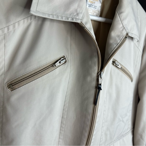 London Fog Vintage Cream Zip Jacket Blazer with Pockets size 40 Reg - Medium - Picture 7 of 11